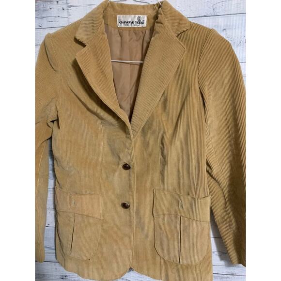 Changing scene tan corded vintage Blazer sz 10 - 36 chest boho - Picture 5 of 7